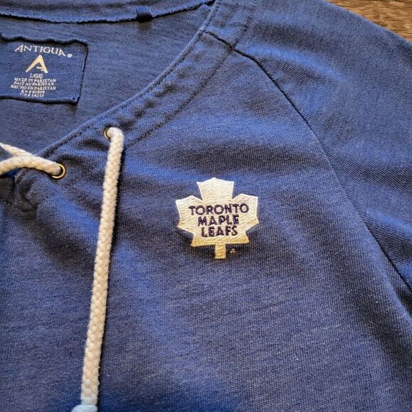 Antigua NHL Hockey Toronto Maple Leafs Jersey Style Shirt Womens Size Large - Picture 3 of 7